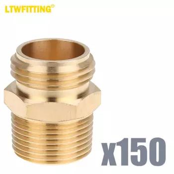 Латунный адаптер для шланга LTWFITTING 3/4 дюйма MHT x 3/4 дюйма MIP, фитинг для садового шланга (комплект из 150 штук)