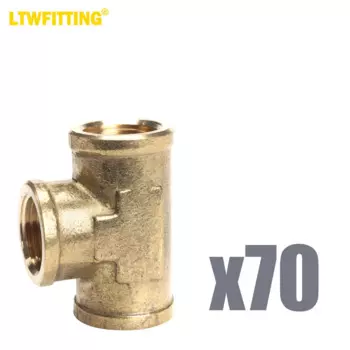 Латунный фитинг для труб LTWFITTING 1/2 дюйма, внутренняя резьба NPT, тройник, топливный воздух (комплект из 70 шт.)