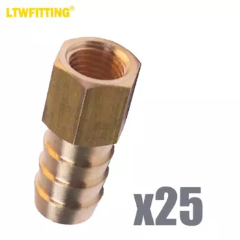 Латунный фитинг для труб С Клешней LTWFITTING, 1/2 дюйма, внутренний диаметр шланга x 1/4 дюйма, соединение с гайкой 45 градусов (упаковка из 25 шт.)