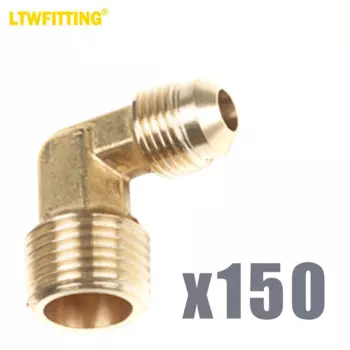 Латунный фитинг LTWFITTING 3/8 "OD x 1/2" Male NPT 90 градусов, фитинг для труб с колено (комплект из 150 штук)