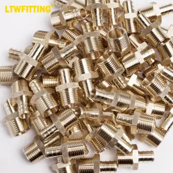 Латунный фитинг LTWFITTING без свинца, стандартный фитинг, 1,5-дюймовый PEX x 1,5-дюймовый Мужской NPT обжимной адаптер (комплект из 1/2 штук)