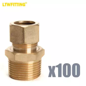 Латунный фитинг LTWFITTING с наружным диаметром 5/8 дюйма и наружным диаметром 3/4 дюйма, мужской Компрессионный фитинг NPT (комплект из 100 шт.)