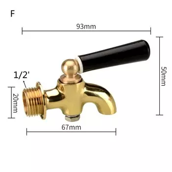 Латунный кран 1/4", 3/8", 1/2", 3/4" BSP