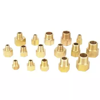 Латунный переходник для манометра 1/8"-1/4"-3/8" NPT BSP