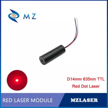 Лазерный диодный модуль Red Dot TTL PWM, компактный мини-модуль D14 мм 100 нм 50 м мВт 5 В, стеклянная линза, Промышленный аппарат, точечный Лазер