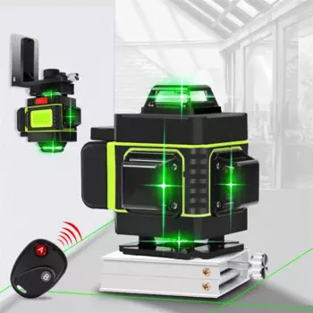 Лазерный уровень Ecomhunt, дропшиппинг, 4D, класс II, зеленый луч, самонивелирующийся на 360 градусов, горизонтальный и вертикальный, супермощный лазерный уровень