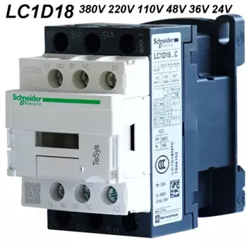 Контактор переменного тока LC1D18 Schneider 3P 18A, напряжение катушки 24 в 36 в 48 в 110 В 220 В 380 В LC1D18 B7C CC7C E7C F7C M7C Q7C 1NO + 1NC контактор