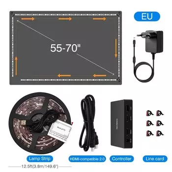 LED-подсветка для смарт-ТВ, совместимая с HDMI, 2,0 дюйма