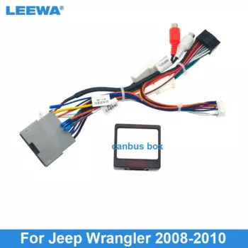 LEEWA автомобильный аудио жгут проводов с Canbus коробкой для Jeep Wrangler 08-10 послепродажный 16-контактный стерео Монтажный провод адаптер