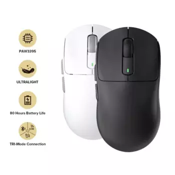 Легкая мышь KYSONA, 55 г, PAW3395, игровая, перезаряжаемая, беспроводная, с тремя режимами, эргономичная, оптическая, для киберспорта, офиса, двусторонний геймер
