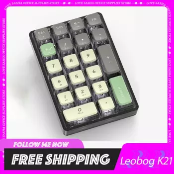 Leobog K21 цифровая клавиатура, Механическая цифровая офисная мини-клавиатура для макросъемки Osu, трехрежимная индивидуальная прозрачная клавиатура с возможностью горячей замены, офисный подарок