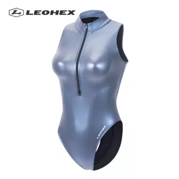 LEOHEX сексуальные матовые трико на молнии спереди, боди без рукавов, женские купальники с высоким вырезом, японские купальные костюмы, цельный купальник