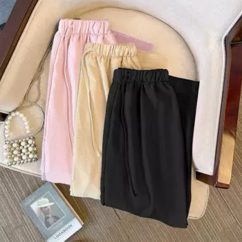 Летние крутые женские брюки 150 кг, женские прямые тонкие брюки-трубы с высокой талией и широкими штанинами, размеры 5XL, 6XL, 7XL, 8XL, 9XL, 3 цвета