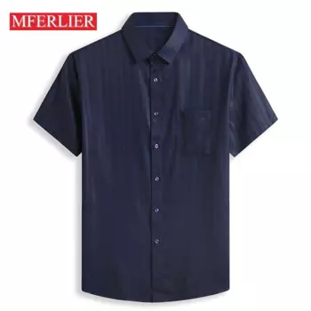 Летние свободные мужские рубашки 8xl бюст 149 см 5XL 6xl 7xl в полоску размера плюс для мужчин рубашки для мальчиков 4 вида цветов