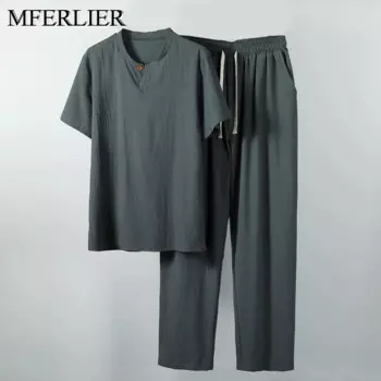 Летняя мужская рубашка 5XL 6XL 7XL 8XL 9XL 10XL размера плюс с брюками, рубашка большого размера, 5 цветов