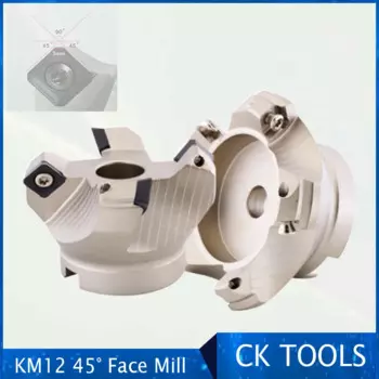 Лицевая Концевая мельница плеча KM12 -100-32-6T 45 градусов индексируемая фреза 100 мм KM12 резак для SEKT1204 карбидная вставка