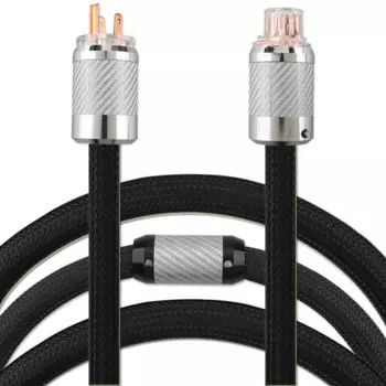 Лидер продаж, высококачественный аудиофильский кабель питания 10AWG 7N OCC HiFi, углеродное волокно, красный, чистая медь C13 C15