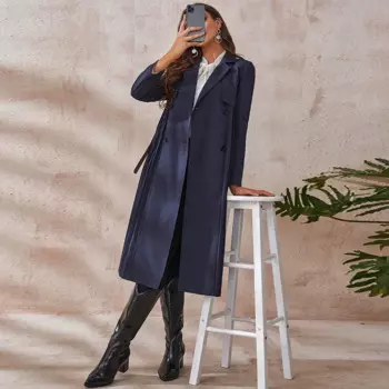 Лидер продаж, Женский тренчкот в стиле электронной коммерции, уличный тренчкот, европейские и американские тренчкоты, платья-подиума