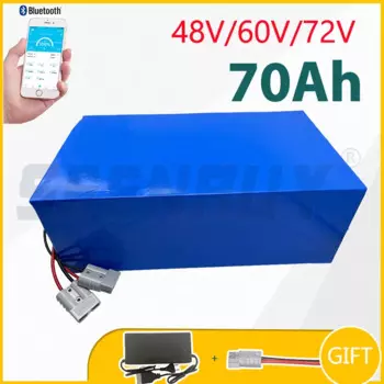 LiFePO4 литиевый аккумулятор 48 В 60 В 72 В 70 Ач мотоцикл встроенный Bluetooth BMS для 3500 Вт 4000 Вт 5000 Вт 7000 Вт электрическая тележка