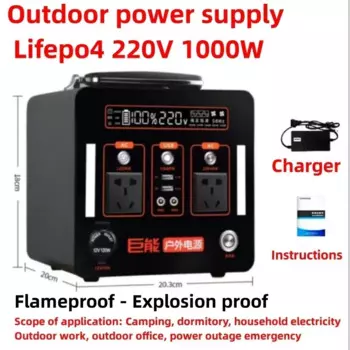 Lifepo4 уличный мобильный источник питания 220 В 2000 Вт большой емкости портативный бытовой, кемпинг, аварийное резервное питание