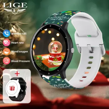 LIGE мужские умные часы с полным сенсорным экраном, Bluetooth вызов, водонепроницаемые часы, мониторинг сердечного ритма, спортивные умные часы для женщин для Xiaomi