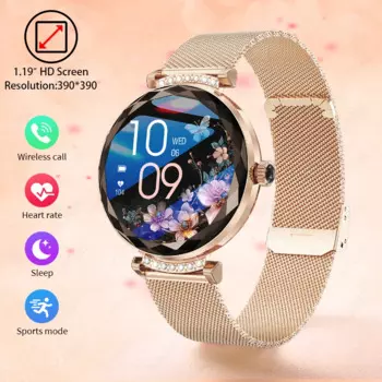 LIGE женские умные часы с Bluetooth-звонком, подключенный телефон, роскошный спортивный фитнес-трекер с бриллиантами, умные часы с пульсометром, женский подарок