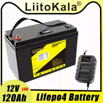 LiitoKala 12 В 100 Ач 120 Ач LiFePO4 аккумулятор 12,8 В аккумуляторы 4000 циклов для кемперов на колесах гольф-каров внедорожный внедорожный солнечный ветер