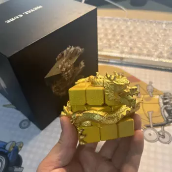 Diansheng 3x3 Кубик золотой дракон кубик металлический сплошной цвет соревнование коллекция 3x3x3 тренировочная головоломка детские игрушки
