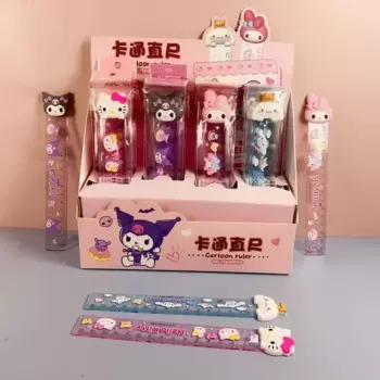 Линейка Sanrio Hello Kitty Kuromi My Melody Cinnamoroll, линейка 15 см для детей и студентов, милые канцелярские товары, подарок, случайный выбор, 48 шт.