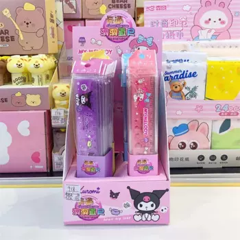 Линейка Sanrio Melody Kuromi 18 см, измерительные прямые линейки, инструмент для рисования, рекламные принадлежности, подарок, школьные принадлежности, 72 шт./партия