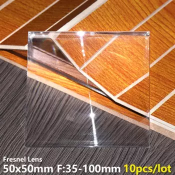 Линза Френеля 50x50 мм, F40 мм, 10 шт., фокусное расстояние, светодиодсветильник освещение высокой четкости, сценическое освещение, вспысветильник, проектор "сделай сам", настраиваемый
