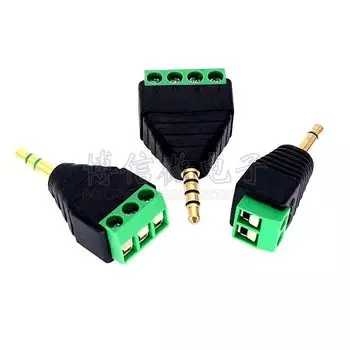 LISCN Jack 3.5mm Gold-plated Terminal Block Plug Адаптер 2 шт.