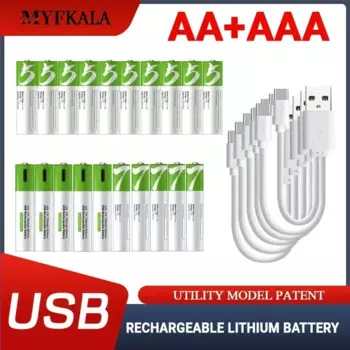 Литиевая аккумуляторная батарея 1,5 в Aa + aaa, Usb C, поддержка прямой зарядки