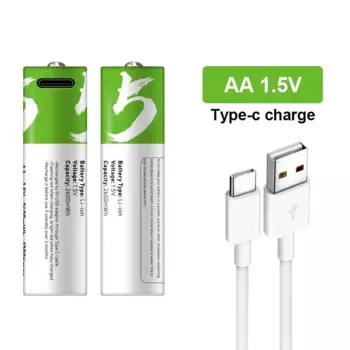 Литиевая аккумуляторная батарея AA, USB, 1,5 в, 2600 мАч, для пульта дистанционного управления, мыши, электрической игрушки, бритвы, маленький вентилятор, MP3 + кабель TYPE-C