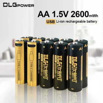Литиевая аккумуляторная батарея DLGPOWER AA USB 1,5 в МВтч для цифровой камеры, беспроводного телефона, электрической игрушки, телевизора, радиоприемника с дистанционным управлением