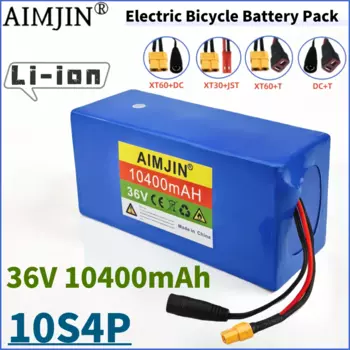 Литиевый аккумулятор 10S4P 36 В 10400 мАч 18650 с аккумулятором BMS для электрического скутера и зарядным устройством 42 в 2 А