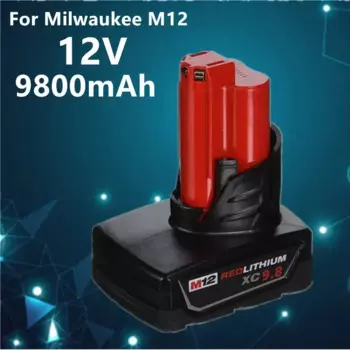 Литиевый аккумулятор Milwaukee 12 В, 9,8 Ач, беспроводной силовой удлинитель kompatibel mit 48-11-2420 48-11-2440 48-11-2402