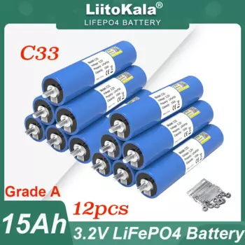 Литий-фосфатный аккумулятор LiitoKala, 3,2 в, 15 Ач, 12 шт.