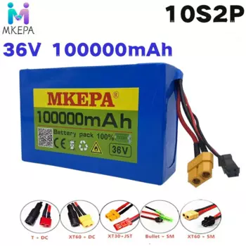 Литий-ионный аккумулятор 10S2P 36 в 100000 мАч 18650 с высокой мощностью и емкостью 1000 Вт, подходит для велосипедов, мотоциклов 36 В