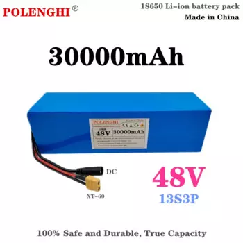 Литий-ионный аккумулятор 48 в 30 Ач 13S3P XT60 18650, подходит для электрических велосипедов и скутеров 54,6 в с зарядным устройством BMS