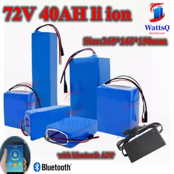 Литий-ионный аккумулятор 72 в 40 Ач, bluetooth, BMS APP, литий-ионный аккумулятор для велосипеда, скутера, велосипеда, мотоцикла, 5000 Вт, зарядное устройство 10 А