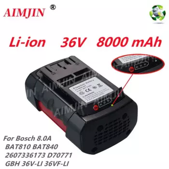 Литий-ионный аккумулятор для Bosch 36 в 80 Ач для Bosch 2607336003 2607336108 BAT810 BAT840, аккумулятор для электроинструмента