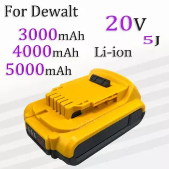 Литий-ионный аккумулятор для Dewalt 20 в 5J 3000/4000/5000 мАч, совместим с DCB205 DCD74 DCB201 DCG412 DCD740 DCB203, электрический инструмент