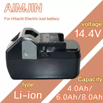 Литий-ионный аккумулятор для Hitachi 14,4 В 4000 мАч/6000 мАч/8000 мАч для BSL1430 CJ14DSL BSL1440, перезаряжаемый электроинструмент, шуруповерт, дрель