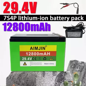 Литий-ионный аккумулятор HiHgh Power 29,4, 12800 в, 18650 мА · ч, 24 В, 7S, 4P, аккумулятор а с BMS для различных инструментов и зарядного устройства