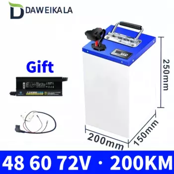 Литий-ионный аккумулятор Lifepo4 48 В, 60 В, 72 В, большая емкость 100 Ач и диапазон 200 километров, используется для трехколесных электрических мотоциклов