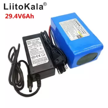 Литий-ионный аккумулятор LiitoKala, 24 В, 6 Ач, 7S3P 18650, 29,4 в, 6000 мАч для электрического велосипеда
