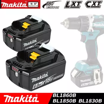 Литий-ионный аккумулятор Makita, 18 в, 6000 мАч, для электроинструмента, сменный литий-ионный аккумулятор LXT BL1860B BL1860 BL1850