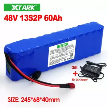Литий-ионный аккумулятор высокой емкости 13S2P 48 в 60 Ач 18650 для комплекта для модернизации электровелосипеда Bafang, зарядное устройство 1000 Вт 54,6 в 2 А + штепсельная вилка XT60