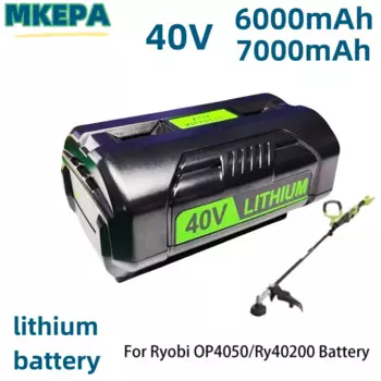 Литий-ионный перезаряжаемый аккумулятор Powertoolbattery 40 в Ач/Ач для Ryobi op4050 op40401 ry40200 op4050a ry40400 ry4050